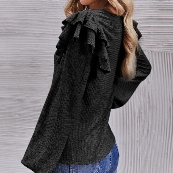 Boho ruffle trim blouse - Picture 14 of 16